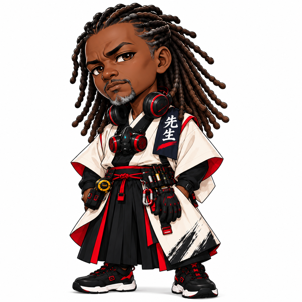 Dan先生, the Dan Johnson IV educational guide, wearing black, white and red workshop-inspired clothing.